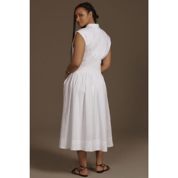 by ANTHROPOLOGIE sz 2X The Tommie cap sleeve zip dress in white - Picture 3 of 4